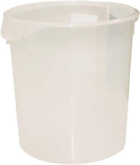 Rubbermaid - Round, Clear Polypropylene Food Storage Container - 14" High x 13.1" Wide - Exact Tool & Supply