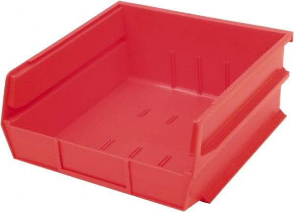 Triton - 10-7/8" Deep, Red Polypropylene Hopper Stacking Bin - 5" High x 11" Wide x 10-7/8" Long - Exact Tool & Supply