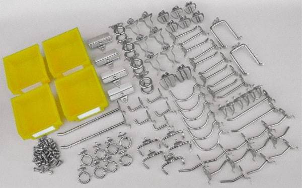 Triton - 83 Piece, Pegboard Hook Set - Zinc Alloy & Steel - Exact Tool & Supply