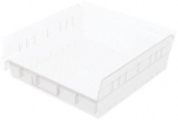 Akro-Mils - 11-5/8" Deep, Clear Hopper Shelf Bin - 4" High x 11-1/8" Wide x 11-5/8" Long - Exact Tool & Supply