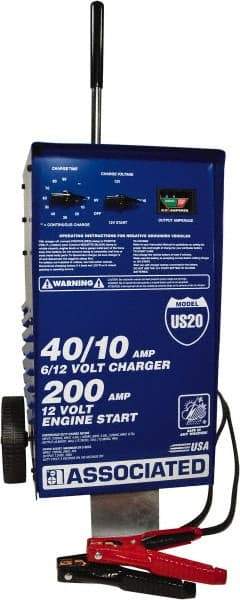 Associated Equipment - 6/12 Volt Automatic Charger - 40 Amps/10 Amps, 200 Starter Amps - Exact Tool & Supply