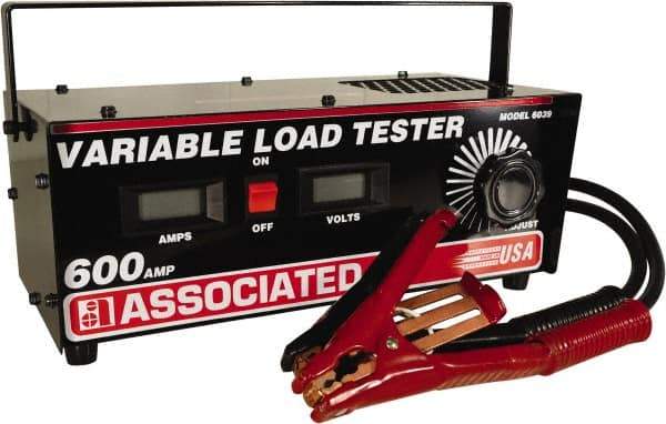 Associated Equipment - 6 to 24 Volt Heavy-Duty Battery Load Tester - 0 to 1,200 CCA Range, 5-1/2' Cable - Exact Tool & Supply
