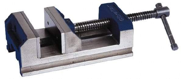 Gibraltar - 6" Jaw Opening Capacity x 2" Throat Depth, Horizontal Drill Press Vise - 6" Wide x 2" High Jaw, Stationary Base, Standard Speed, 11-15/16" OAL x 3-1/2" Overall Height - Exact Tool & Supply