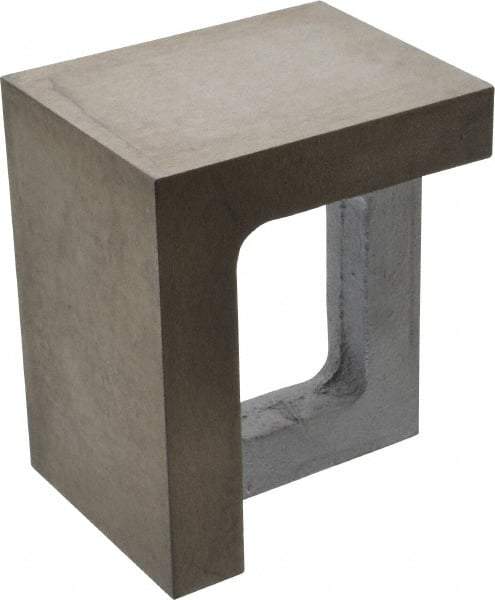 Interstate - 1 Hole, 6" High x 4" Wide x 5" Deep, Right Angle Iron - Semi-Steel, Precision Ground, Parallel & Square to within 0.0018" per 6" - Exact Tool & Supply