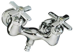 B&K Mueller - Exposed, Two Handle, Chrome Coated, Brass, Bath Faucet - Cross Handles, 3-3/8 Inch Mounting Centers, Brass Handles - Exact Tool & Supply