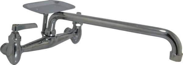 B&K Mueller - Spout with Soap Dish, Two Handle Design, Chrome, Industrial and Laundry Faucet - Lever Handle - Exact Tool & Supply
