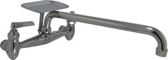 B&K Mueller - Spout with Soap Dish, Two Handle Design, Chrome, Industrial and Laundry Faucet - Lever Handle - Exact Tool & Supply
