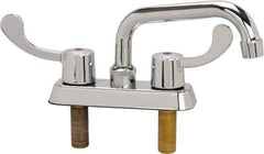 B&K Mueller - Standard, Two Handle Design, Chrome, Deck Mount, Laundry Faucet - 6 Inch Spout, Wrist Blade Handle - Exact Tool & Supply