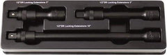 Paramount - 1/2" Drive Socket Impact Locking Extension Set - 3 Pieces, Includes 3, 5, 10" Lengths - Exact Tool & Supply