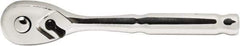 Paramount - 1/4" Drive Pear Head Quick-Release Ratchet - Chrome Finish, 5-1/2" OAL, 72 Gear Teeth - Exact Tool & Supply