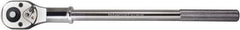 Paramount - 3/4" Drive Pear Head Standard Ratchet - Chrome Finish, 20" OAL, 24 Gear Teeth, Standard Head - Exact Tool & Supply
