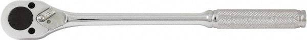 Paramount - 3/8" Drive Pear Head Standard Ratchet - Chrome Finish, 11" OAL, 24 Gear Teeth, Standard Head - Exact Tool & Supply