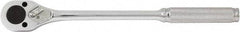 Paramount - 3/8" Drive Pear Head Standard Ratchet - Chrome Finish, 11" OAL, 24 Gear Teeth, Standard Head - Exact Tool & Supply