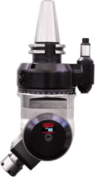 Parlec - Right Angle Milling Head - CAT40 Spindle Taper, Compatible with CNC Machine, Includes Grease, Instructions, Stop Block and Wrenches - Exact Tool & Supply