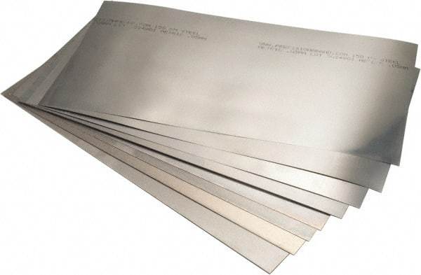 Precision Brand - 10 Piece, 0.05 to 0.800 mm Thickness, Steel Shim Stock Sheet Assortment - 300 mm Long x 150 mm Wide - Exact Tool & Supply