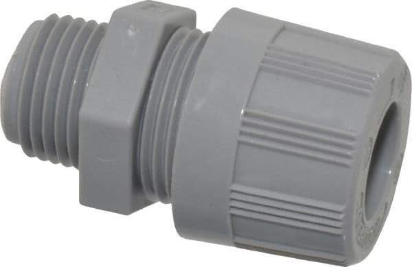 Woodhead Electrical - 6.35 to 7.93mm Capacity, Liquidtight, Straight Strain Relief Cord Grip - 1/2 NPT Thread, Nylon - Exact Tool & Supply