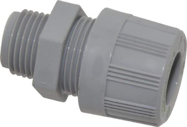 Woodhead Electrical - 7.93 to 9.53mm Capacity, Liquidtight, Straight Strain Relief Cord Grip - 1/2 NPT Thread, Nylon - Exact Tool & Supply