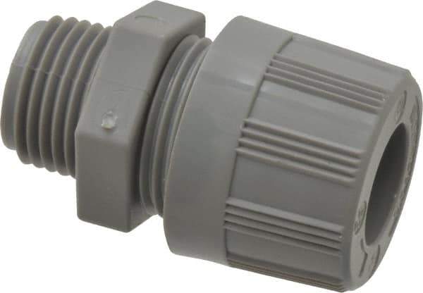 Woodhead Electrical - 9.53 to 11.1mm Capacity, Liquidtight, Straight Strain Relief Cord Grip - 1/2 NPT Thread, Nylon - Exact Tool & Supply