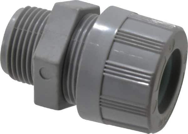 Woodhead Electrical - 9.53 to 11.1mm Capacity, Liquidtight, Straight Strain Relief Cord Grip - 3/4 NPT Thread, Nylon - Exact Tool & Supply