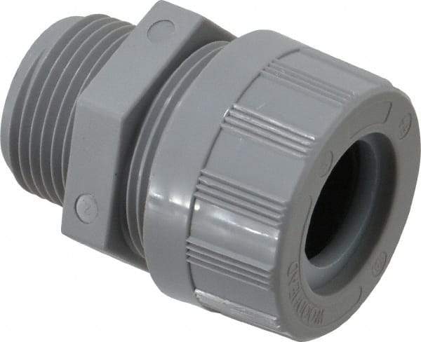 Woodhead Electrical - 19.05 to 22.23mm Capacity, Liquidtight, Straight Strain Relief Cord Grip - 1 NPT Thread, Nylon - Exact Tool & Supply