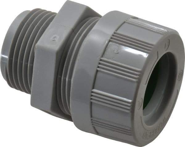 Woodhead Electrical - 22.23 to 25.4mm Capacity, Liquidtight, Straight Strain Relief Cord Grip - 1 NPT Thread, Nylon - Exact Tool & Supply