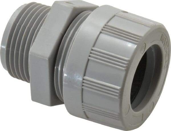 Woodhead Electrical - 25.4 to 28.58mm Capacity, Liquidtight, Straight Strain Relief Cord Grip - 1 NPT Thread, Nylon - Exact Tool & Supply