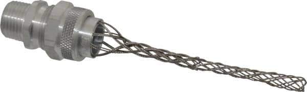 Woodhead Electrical - 6.35 to 9.53mm Capacity, Liquidtight, Straight Strain Relief Cord Grip - 1/2 NPT Thread, 4-1/2" Long, Aluminum - Exact Tool & Supply
