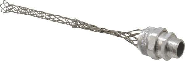 Woodhead Electrical - 19.05 to 22.23mm Capacity, Liquidtight, Straight Strain Relief Cord Grip - 3/4 NPT Thread, 9-1/2" Long, Aluminum - Exact Tool & Supply
