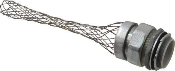 Woodhead Electrical - Liquidtight, Straight Strain Relief Cord Grip - 2 NPT Thread, 7-1/2" Long, Iron & Zinc-plated Steel - Exact Tool & Supply