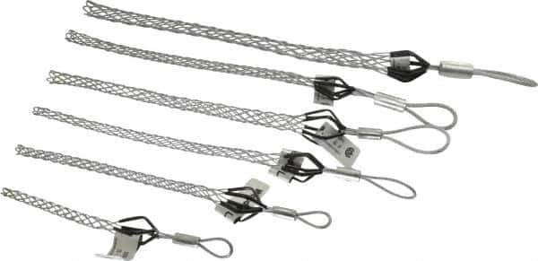 Woodhead Electrical - Flexible Eye, Closed Mesh, Steel Wire Pulling Grip Set - 5-12" Mesh, 1/4 to 1.24" Cable Diam - Exact Tool & Supply