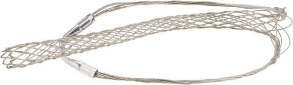 Woodhead Electrical - 1-3/4 to 1.99 Inch Cable Diameter, Tinned Bronze, Single Loop Support Grip - 34 Inch Long, 2,640 Lb. Breaking Strength, 20 Inch Mesh Length - Exact Tool & Supply