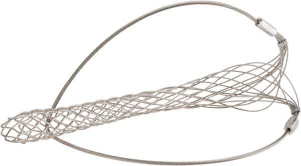 Woodhead Electrical - 2 to 2.49 Inch Cable Diameter, Tinned Bronze, Single Loop Support Grip - 28 Inch Long, 3,760 Lb. Breaking Strength, 22 Inch Mesh Length - Exact Tool & Supply