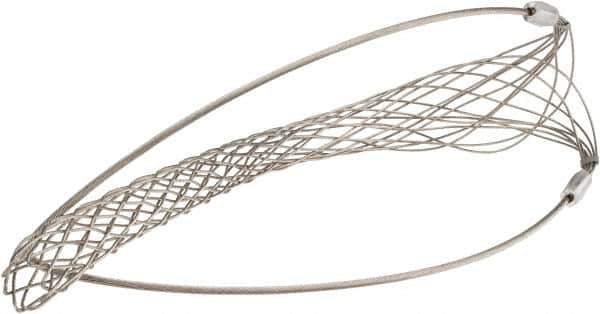 Woodhead Electrical - 2-1/2 to 2.99 Inch Cable Diameter, Tinned Bronze, Single Loop Support Grip - 42 Inch Long, 3,760 Lb. Breaking Strength, 24 Inch Mesh Length - Exact Tool & Supply