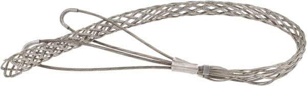 Woodhead Electrical - 1-1/4 to 1.49 Inch Cable Diameter, Tinned Bronze, Double Loop Support Grip - 41 Inch Long, 4,720 Lb. Breaking Strength, 31 Inch Mesh Length - Exact Tool & Supply