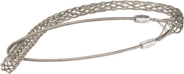 Woodhead Electrical - 1 to 1.24 Inch Cable Diameter, Tinned Bronze, Single Loop Support Grip - 39 Inch Long, 4,720 Lb. Breaking Strength, 29 Inch Mesh Length - Exact Tool & Supply