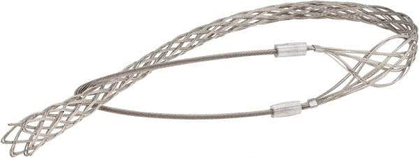 Woodhead Electrical - 1-1/2 to 1.99 Inch Cable Diameter, Tinned Bronze, Single Loop Support Grip - 45 Inch Long, 4,720 Lb. Breaking Strength, 35 Inch Mesh Length - Exact Tool & Supply