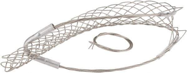 Woodhead Electrical - 3/4 to 0.99 Inch Cable Diameter, Tinned Bronze, Single Loop Support Grip - 22 Inch Long, 1,320 Lb. Breaking Strength, 14 Inch Mesh Length - Exact Tool & Supply