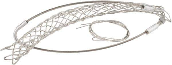 Woodhead Electrical - 1-1/4 to 1.49 Inch Cable Diameter, Tinned Bronze, Single Loop Support Grip - 26 Inch Long, 1,680 Lb. Breaking Strength, 16 Inch Mesh Length - Exact Tool & Supply