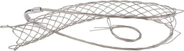 Woodhead Electrical - 1-1/2 to 1.74 Inch Cable Diameter, Tinned Bronze, Single Loop Support Grip - 30 Inch Long, 1,680 Lb. Breaking Strength, 18 Inch Mesh Length - Exact Tool & Supply