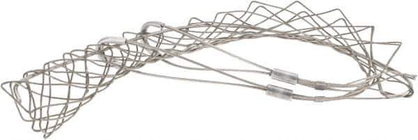 Woodhead Electrical - 1-1/2 to 1.74 Inch Cable Diameter, Tinned Bronze, Double Loop Support Grip - 25 Inch Long, 1,920 Lb. Breaking Strength, 18 Inch Mesh Length - Exact Tool & Supply