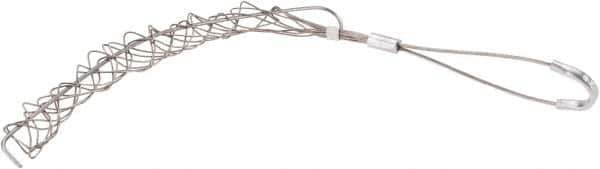 Woodhead Electrical - 1/2 to 0.61 Inch Cable Diameter, Tinned Bronze, Offset Loop Support Grip - 18 Inch Long, 770 Lb. Breaking Strength, 11 Inch Mesh Length - Exact Tool & Supply