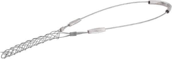 Woodhead Electrical - 0.22 to 0.32 Inch Cable Diameter, Galvanized Steel, Single Loop Support Grip - 12-1/2 Inch Long, 650 Lb. Breaking Strength, 3-1/2 Inch Mesh Length - Exact Tool & Supply