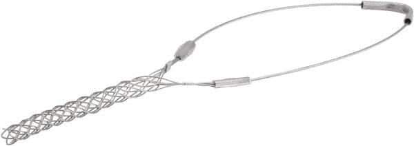 Woodhead Electrical - 0.3 to 0.43 Inch Cable Diameter, Galvanized Steel, Single Loop Support Grip - 13-1/2 Inch Long, 1,100 Lb. Breaking Strength, 4-1/2 Inch Mesh Length - Exact Tool & Supply