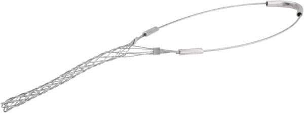 Woodhead Electrical - 0.4 to 0.56 Inch Cable Diameter, Galvanized Steel, Single Loop Support Grip - 14 Inch Long, 1,100 Lb. Breaking Strength, 5 Inch Mesh Length - Exact Tool & Supply