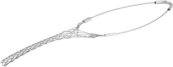 Woodhead Electrical - 0.53 to 0.73 Inch Cable Diameter, Galvanized Steel, Single Loop Support Grip - 15-1/2 Inch Long, 1,100 Lb. Breaking Strength, 6-1/2 Inch Mesh Length - Exact Tool & Supply