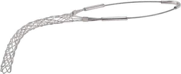 Woodhead Electrical - 0.7 to 0.85 Inch Cable Diameter, Galvanized Steel, Single Loop Support Grip - 17-1/2 Inch Long, 1,900 Lb. Breaking Strength, 8-1/2 Inch Mesh Length - Exact Tool & Supply