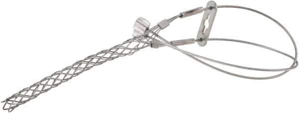 Woodhead Electrical - 0.4 to 0.56 Inch Cable Diameter, Galvanized Steel, Locking Bale and Universal Loop Support Grip - 17 Inch Long, 1,100 Lb. Breaking Strength, 5 Inch Mesh Length - Exact Tool & Supply