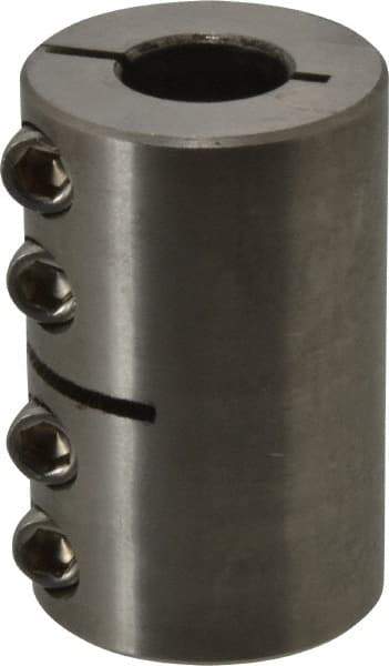 Climax Metal Products - 1/2" Inside x 1-1/8" Outside Diam, One Piece Split Clamping Collar - 1-3/4" Long - Exact Tool & Supply