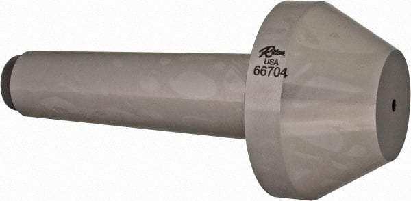 Riten - 2-3/4" Head Diam, Hardened Tool Steel Bull Nose Point Solid Dead Center - 4MT Morse Taper, 2-3/4" Point Diam, 1.077" Point Length, 2-5/64" OAL - Exact Tool & Supply