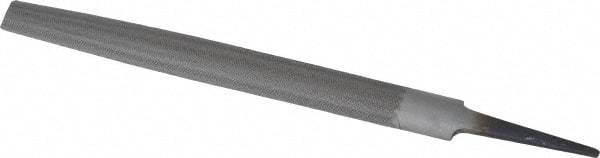 Value Collection - 8" Long, Bastard Cut, Half Round American-Pattern File - Double Cut, 7/32" Overall Thickness, Tang - Exact Tool & Supply